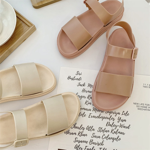 邊貿日系原宿風涼鞋夏季新款厚底學生休閒簡約沙灘羅馬涼鞋女夏 邊貿日系原宿風涼鞋夏季新款厚底學生休閒簡約沙灘羅馬涼鞋女夏