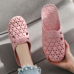 貨新款夏季洞洞鞋女涼鞋學生平底媽媽鞋沙灘足美涼拖鞋