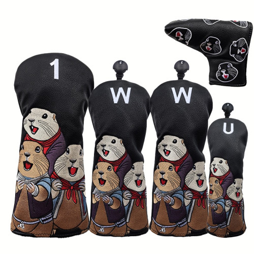 卡通土撥鼠他高爾夫球桿套保護套木桿頭套球道木鐵木推桿套1號木 卡通土撥鼠他高爾夫球桿套保護套木桿頭套球道木鐵木推桿套1號木