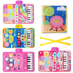 早教兒童鋼琴爵士鼓音樂毯多功能腳踏電子琴架子鼓益智玩具