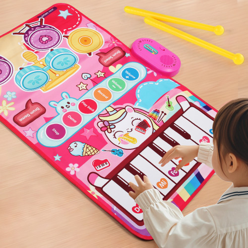 早教兒童鋼琴爵士鼓音樂毯多功能腳踏電子琴架子鼓益智玩具 早教兒童鋼琴爵士鼓音樂毯多功能腳踏電子琴架子鼓益智玩具