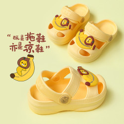 寶寶拖鞋夏男1-2嵗3室內軟底防滑兒童沙灘洞洞鞋嬰幼兒女童中小童