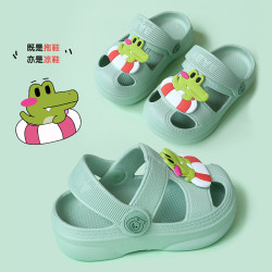 洞洞鞋拖鞋夏女童嬰兒幼兒防滑軟底室內包頭涼拖中小童防滑耐磨