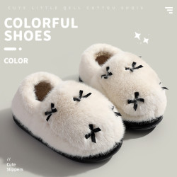 毛絨棉鞋女冬天室內家用厚底毛拖鞋秋冬季居家保暖家居包跟棉拖鞋