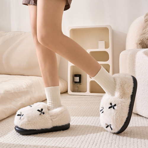 毛絨棉鞋女冬天室內家用厚底毛拖鞋秋冬季居家保暖家居包跟棉拖鞋