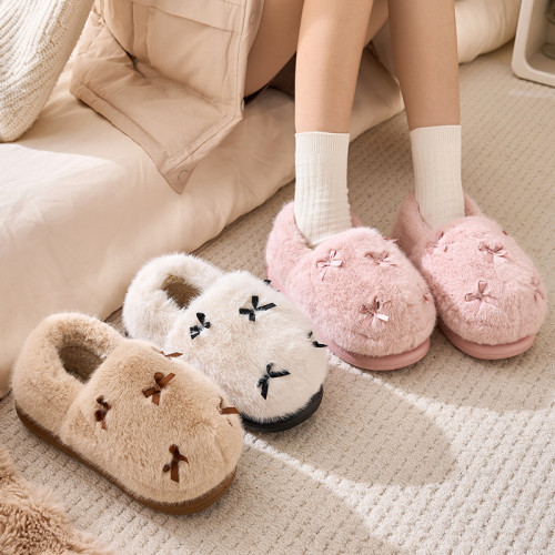 毛絨棉鞋女冬天室內家用厚底毛拖鞋秋冬季居家保暖家居包跟棉拖鞋