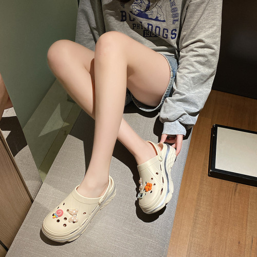 洞洞鞋女學生韓版新款可愛包頭拖鞋夏外穿家用護士少女心涼拖鞋女 洞洞鞋女學生韓版新款可愛包頭拖鞋夏外穿家用護士少女心涼拖鞋女