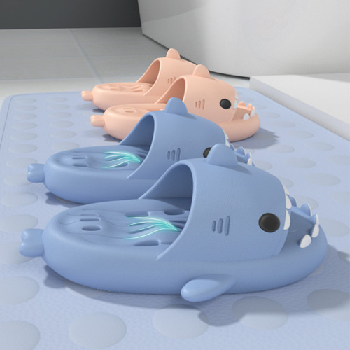 鯊魚浴室按摩拖鞋男防滑鏤空家居情侶款EVA拖鞋踩屎感漏水涼拖女 鯊魚浴室按摩拖鞋男防滑鏤空家居情侶款EVA拖鞋踩屎感漏水涼拖女