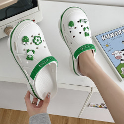 松糕洞洞鞋厚底涼鞋2025夏季韓版拖鞋外穿防滑沙灘包頭半拖潮