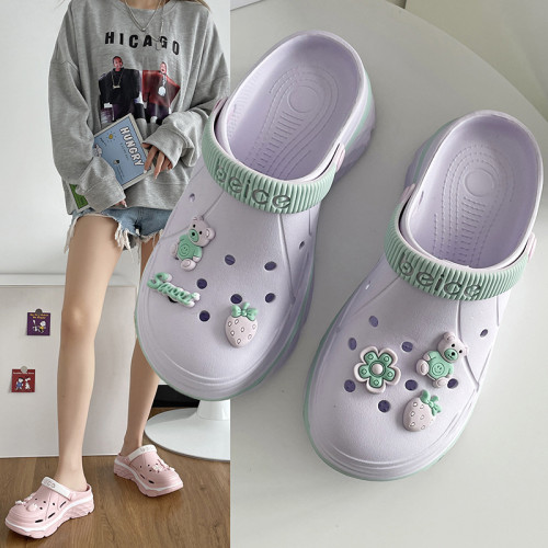 松糕洞洞鞋厚底涼鞋2025夏季韓版拖鞋外穿防滑沙灘包頭半拖潮 松糕洞洞鞋厚底涼鞋2025夏季韓版拖鞋外穿防滑沙灘包頭半拖潮