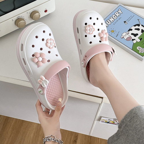 洞洞鞋女夏季2025新款厚底舒適包頭半拖防滑外穿網紅爆款沙灘涼拖