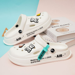 eva洞洞鞋女夏新款學生韓版外穿護士包頭軟底防滑沙灘涼拖鞋