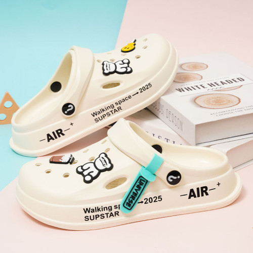 eva洞洞鞋女夏新款學生韓版外穿護士包頭軟底防滑沙灘涼拖鞋