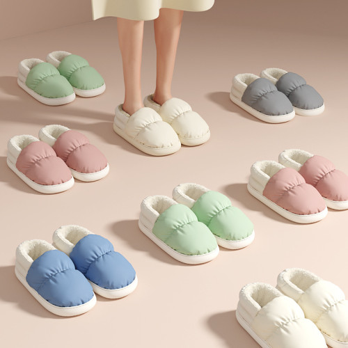 踩屎感棉拖鞋男冬季包跟外穿加絨居家居室內厚底防水月子棉拖鞋女 踩屎感棉拖鞋男冬季包跟外穿加絨居家居室內厚底防水月子棉拖鞋女