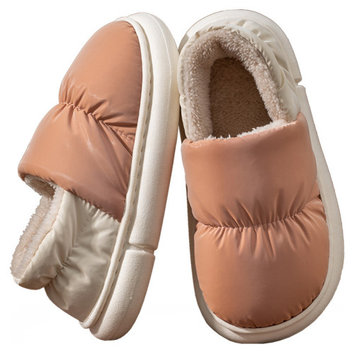 踩屎感棉拖鞋女冬季包跟加絨居家居室內保暖厚底防水産後月子棉鞋