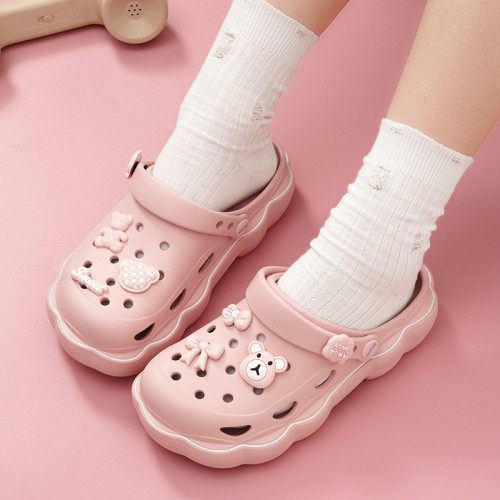 新款女式洞洞鞋2025夏季厚底韓版時尚外穿休閒沙灘鞋 新款女式洞洞鞋2025夏季厚底韓版時尚外穿休閒沙灘鞋