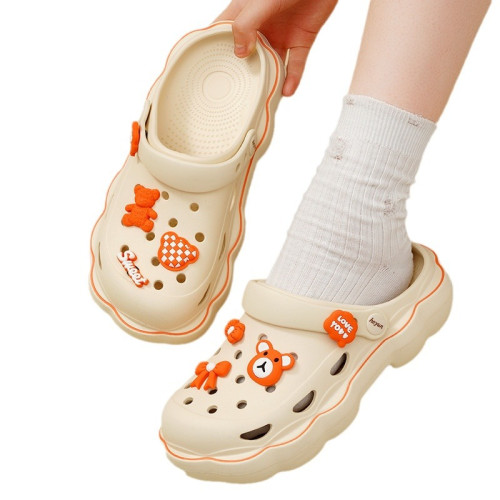 新款女式洞洞鞋2025夏季厚底韓版時尚外穿休閒沙灘鞋 新款女式洞洞鞋2025夏季厚底韓版時尚外穿休閒沙灘鞋