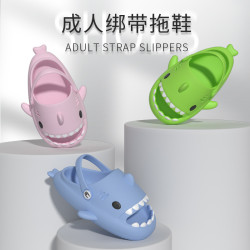 卡通戶外情侶洞洞鞋厚底防滑男士拖鞋懶人辦公室鯊魚涼拖鞋女耐穿