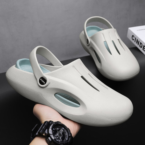 踩屎感拖鞋男夏外穿軟底包頭洞洞鞋兩用運動休閒沙灘鞋涼拖情侶款