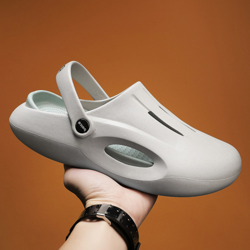 踩屎感拖鞋男夏外穿軟底包頭洞洞鞋兩用運動休閒沙灘鞋涼拖情侶款