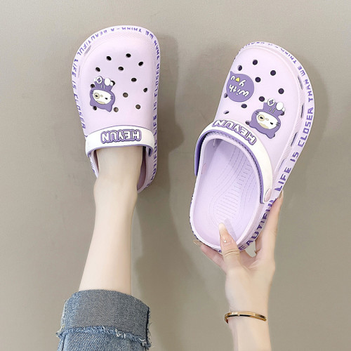 拖鞋女外穿夏季韓版可愛ins仙女風護士包頭半拖鞋厚底沙灘洞洞鞋 拖鞋女外穿夏季韓版可愛ins仙女風護士包頭半拖鞋厚底沙灘洞洞鞋