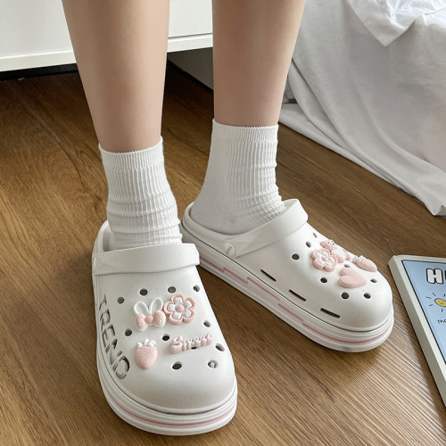 2025新款網紅洞洞鞋女韓版鏤空卡通包頭半拖鞋學生外穿厚底花園鞋 2025新款網紅洞洞鞋女韓版鏤空卡通包頭半拖鞋學生外穿厚底花園鞋