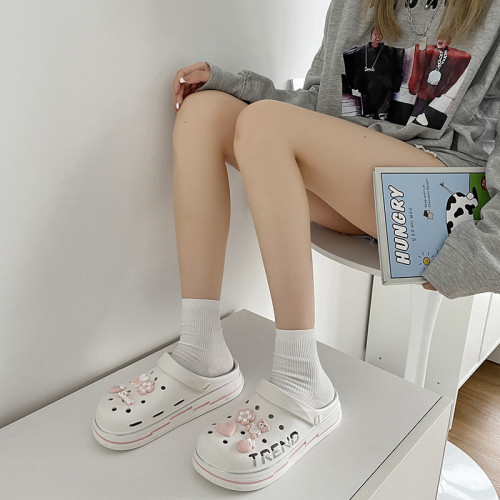 2025新款網紅洞洞鞋女韓版鏤空卡通包頭半拖鞋學生外穿厚底花園鞋 2025新款網紅洞洞鞋女韓版鏤空卡通包頭半拖鞋學生外穿厚底花園鞋