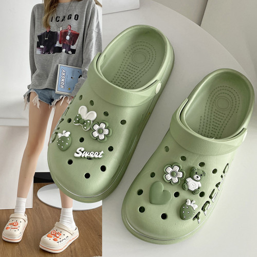 2025新款網紅洞洞鞋女韓版鏤空卡通包頭半拖鞋學生外穿厚底花園鞋 2025新款網紅洞洞鞋女韓版鏤空卡通包頭半拖鞋學生外穿厚底花園鞋