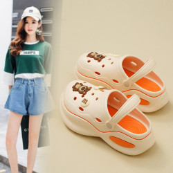 洞洞鞋女厚底踩屎感2024新款防滑包頭拖學生護士外穿防滑沙灘涼拖