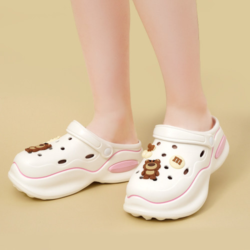 洞洞鞋女厚底踩屎感2024新款防滑包頭拖學生護士外穿防滑沙灘涼拖