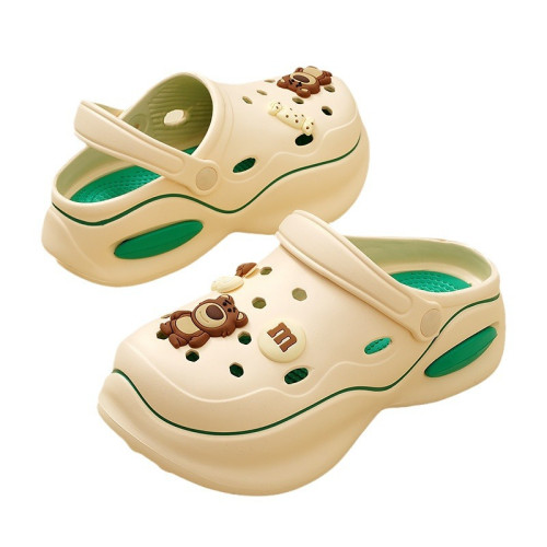 洞洞鞋女厚底踩屎感2024新款防滑包頭拖學生護士外穿防滑沙灘涼拖