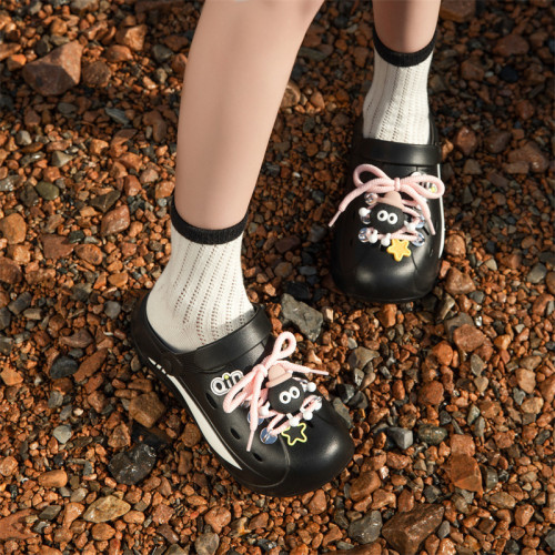 厚底洞洞鞋女外穿不臭腳diy防滑包頭拖EVA耐磨可愛透氣沙灘涼拖鞋 厚底洞洞鞋女外穿不臭腳diy防滑包頭拖EVA耐磨可愛透氣沙灘涼拖鞋