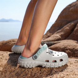 2025新款厚底時尚青年透氣沙灘洞洞鞋男eva休閒鞋