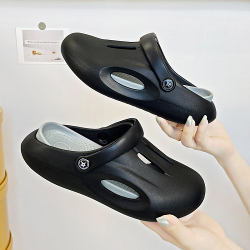 新款ins沙灘洞洞鞋男厚底外穿踩屎感eva雙色套輕便包頭鞋 新款ins沙灘洞洞鞋男厚底外穿踩屎感eva雙色套輕便包頭鞋