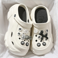 居家洞洞鞋女士厚底夏季外穿防滑eva家用洗澡包頭涼拖鞋