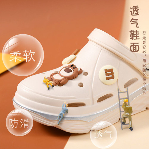 松糕洞洞鞋厚底涼鞋2025夏季韓版拖鞋外穿防滑沙灘包頭半拖潮