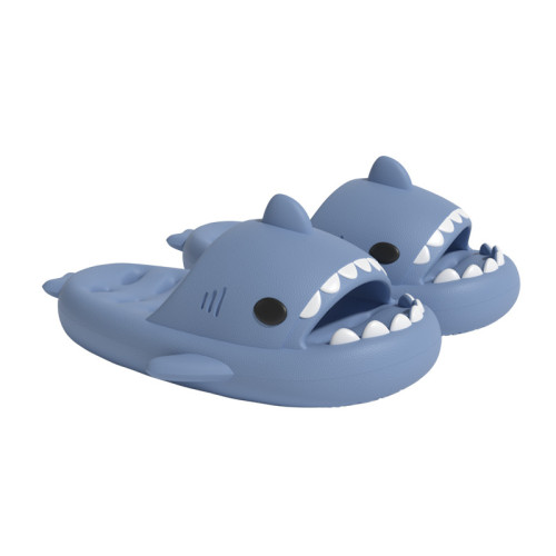 鯊魚浴室拖鞋男夏季防滑耐磨鏤空拖鞋家居情侶EVA洗澡涼拖鞋女生