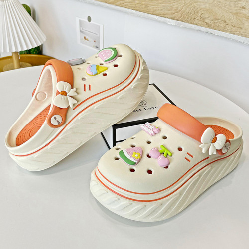 踩屎感包頭拖鞋女夏季2025網紅厚底洞洞鞋防滑松糕跟沙灘黑色涼鞋 踩屎感包頭拖鞋女夏季2025網紅厚底洞洞鞋防滑松糕跟沙灘黑色涼鞋