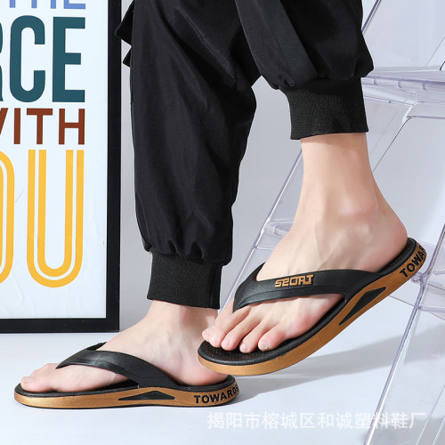 新款簡約人字拖男外穿防滑戶外休閒夾腳拖男士夏季沙灘時尚涼拖鞋