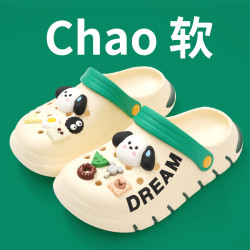 情侶洞洞鞋小奶狗外新款防滑ins潮厚底護士沙灘包頭涼拖鞋女士夏