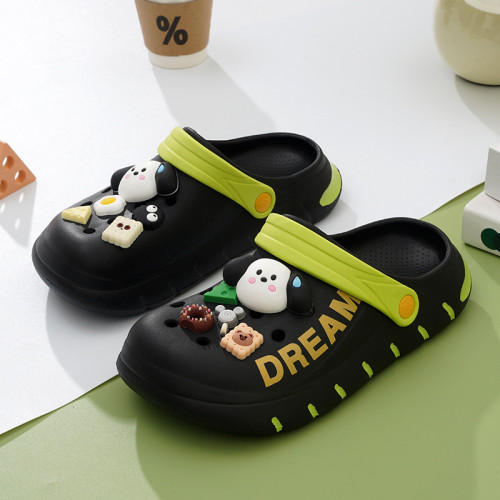 情侶洞洞鞋小奶狗外新款防滑ins潮厚底護士沙灘包頭涼拖鞋女士夏