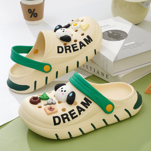 情侶洞洞鞋小奶狗外新款防滑ins潮厚底護士沙灘包頭涼拖鞋女士夏