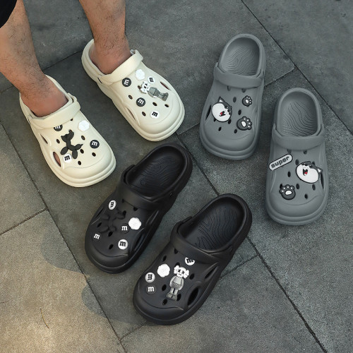 洞洞鞋女夏季踩屎感涼鞋厚底防滑沙灘包頭外穿涼拖鞋女