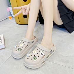 EVA護士沙灘洞洞鞋女少女心新款夏季居家厚底ins潮外穿百搭涼拖鞋