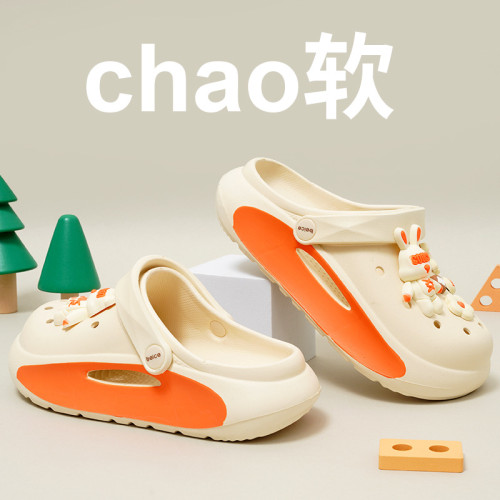 2025年新款洞洞鞋女夏季外穿軟底包頭涼拖鞋女防滑時尚厚底踩屎感