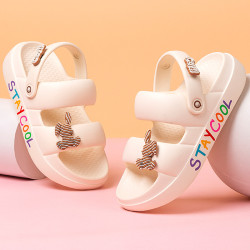 涼鞋女2025年夏季外穿平底時尚簡約軟底輕便防滑踩屎感透氣沙灘鞋