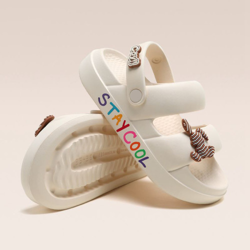 涼鞋女2025年夏季外穿平底時尚簡約軟底輕便防滑踩屎感透氣沙灘鞋