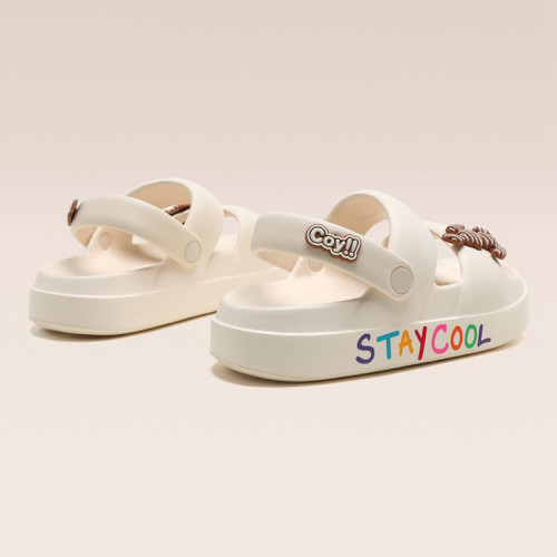 涼鞋女2025年夏季外穿平底時尚簡約軟底輕便防滑踩屎感透氣沙灘鞋