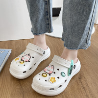 洞洞鞋女夏新款外穿厚底包頭拖舒適增高防滑網紅護士踩屎感沙灘鞋