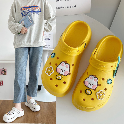 洞洞鞋女夏新款外穿厚底包頭拖舒適增高防滑網紅護士踩屎感沙灘鞋 洞洞鞋女夏新款外穿厚底包頭拖舒適增高防滑網紅護士踩屎感沙灘鞋